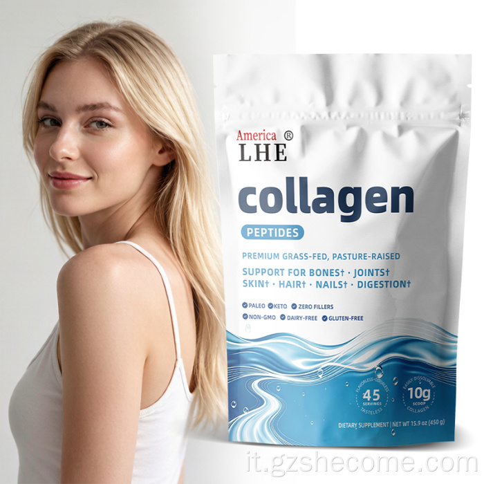 Shecome Supporto per capelli e pelle in polvere con peptidi di collagene